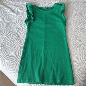 Zara Green Mini Dress with Ruffle Sleeves